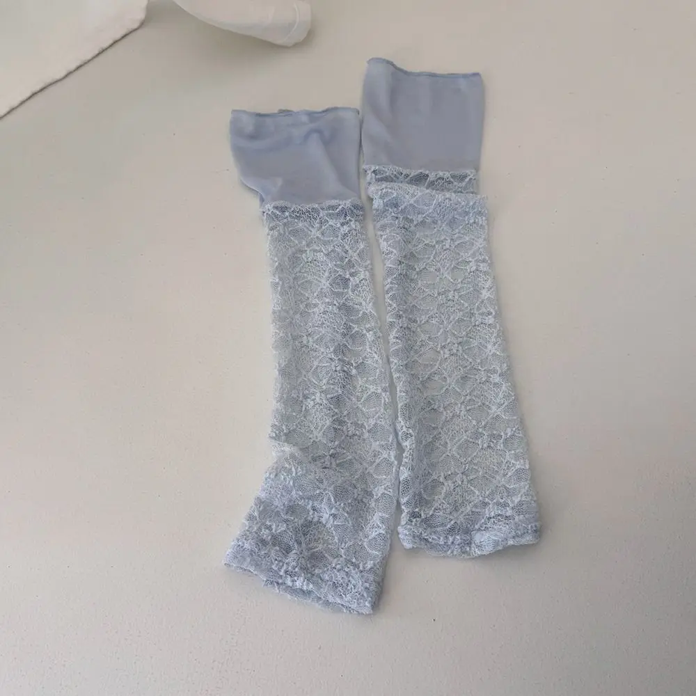 New Sheer Mesh Floral Lace Leg Warmers Breathable Comfortable Floral Lace Calf Socks Retro Style Slouch Socks Women