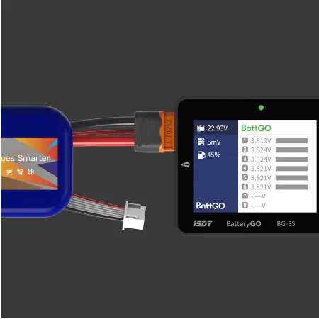 ISDT BattGo BG-8S Battery Meter, LCD Display Digital Battery Capacity Checker Battery Balancer Battery Tester for LiPo/Life etc