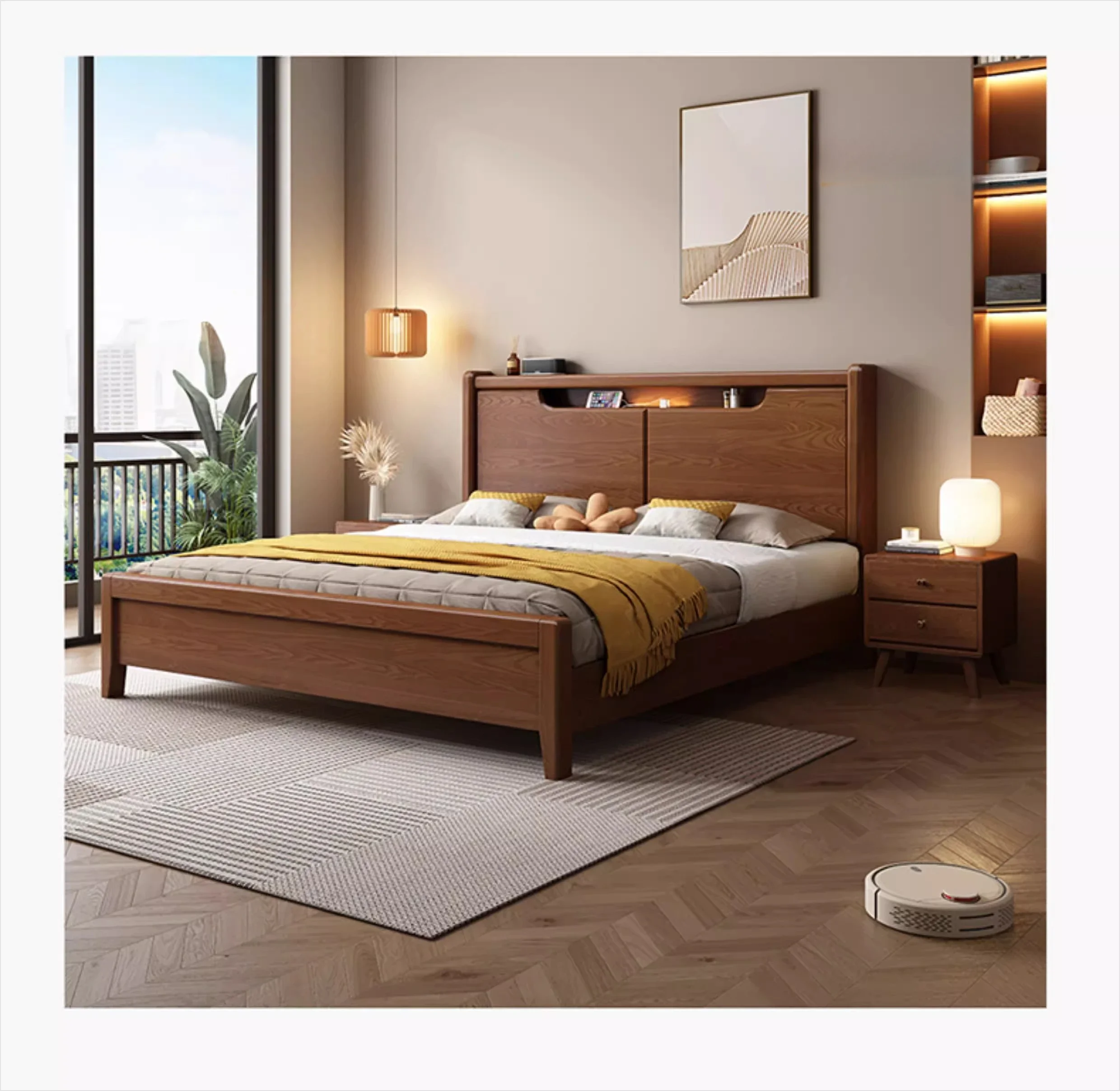 Solid Wood Bed Mode…