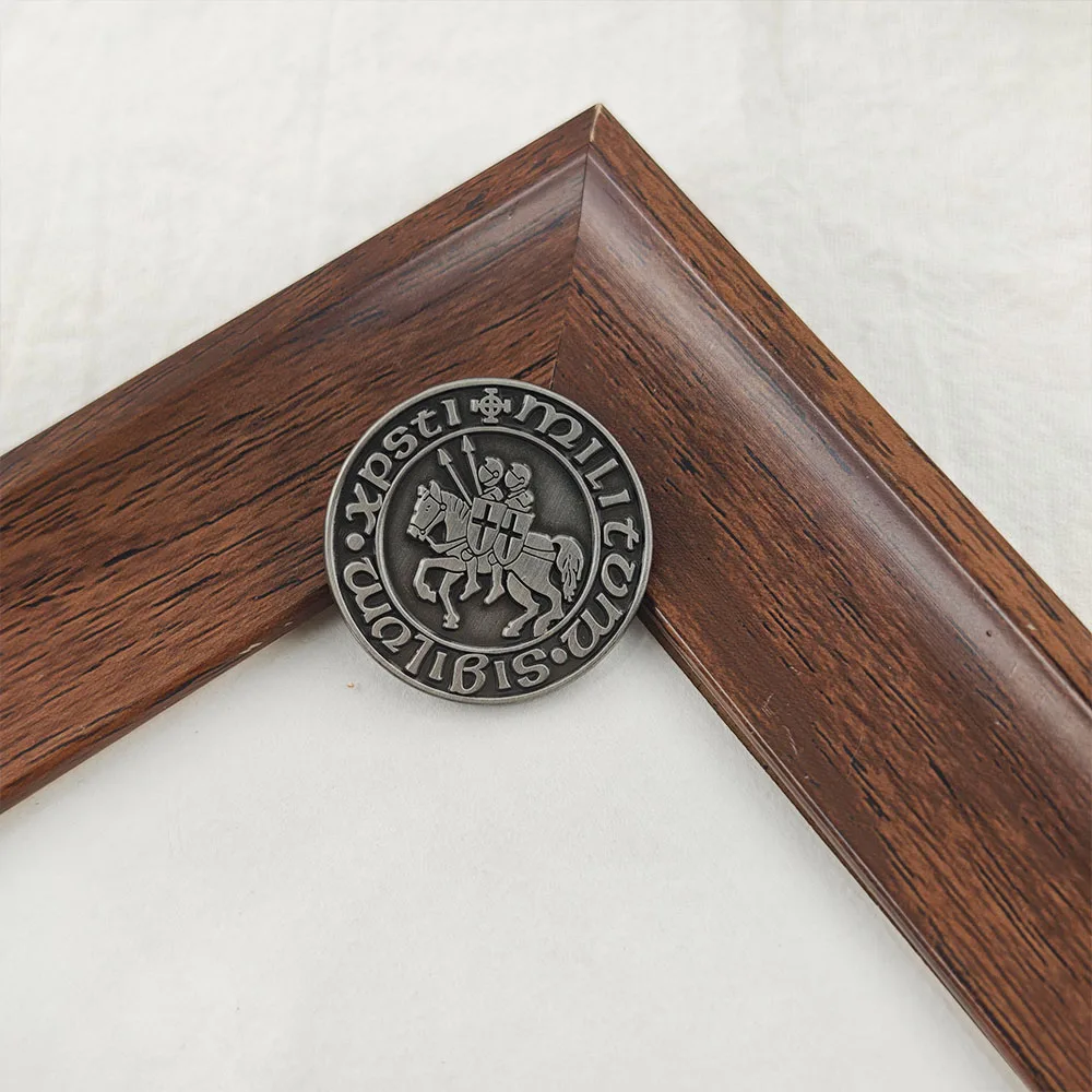 Tempelritter Emaille-Pins Sigillum Militum Xpisti Broschen Mittelalterliche Runde Metall-Abzeichen Kleidung Rucksack Anstecknadel Geschenk – Detail 7