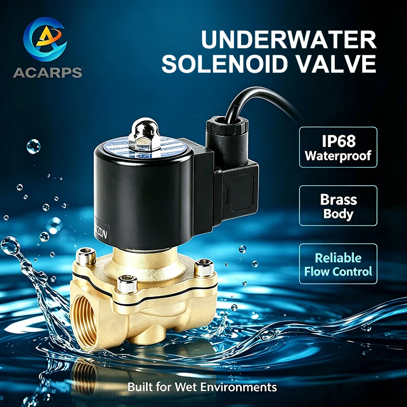 ip68防水水中電気ソレノイドバルブ真鍮製常閉型水中バルブ（噴水・プール用）12v-24v-220v