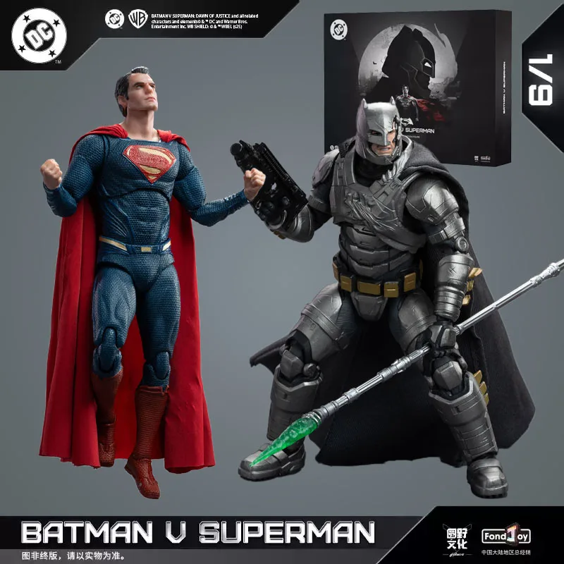 FonJoy BVS Action Figures Blindato Batman Battaglia Danneggiata Superman 1/9 Figure Set Batman v Superman: Amante della Giustizia DC Giocattoli Modello