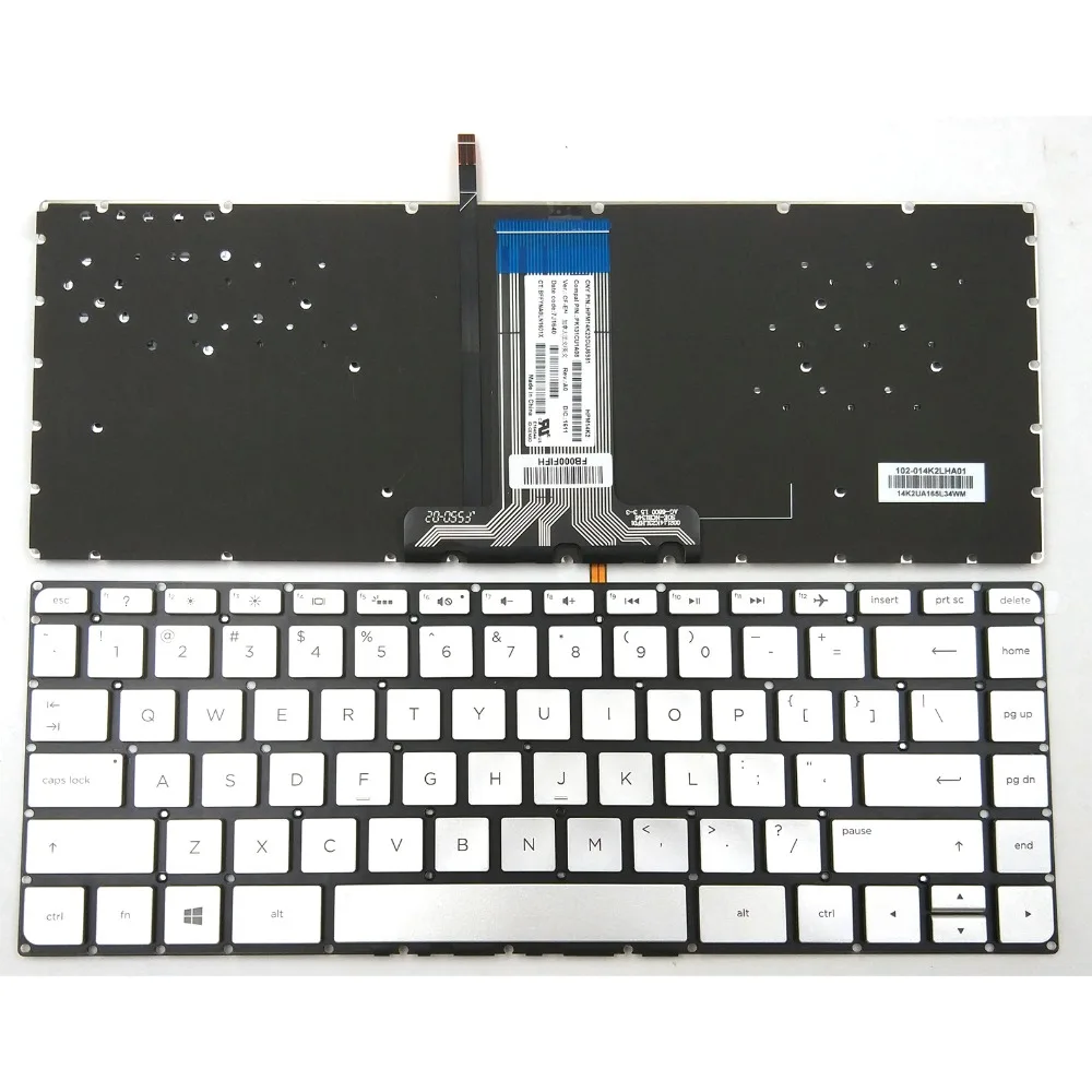 

New For HP Pavilion 14-AB 14-AB000 14-AB057CA 14-AB100 14-AB154CA 14-AB166US 14-AB167US Silver Laptop Keyboard US Backlit