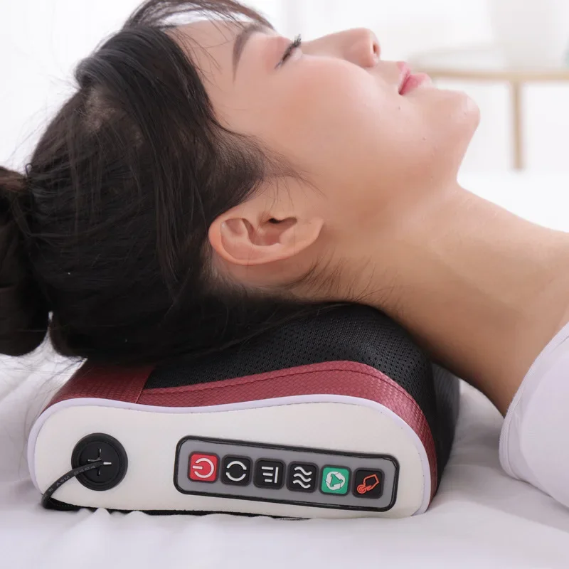 Electric Massager Pillow Heating Neck Shoulder Back Body Shiatsu Massageador Relaxation Electric Neck Massager