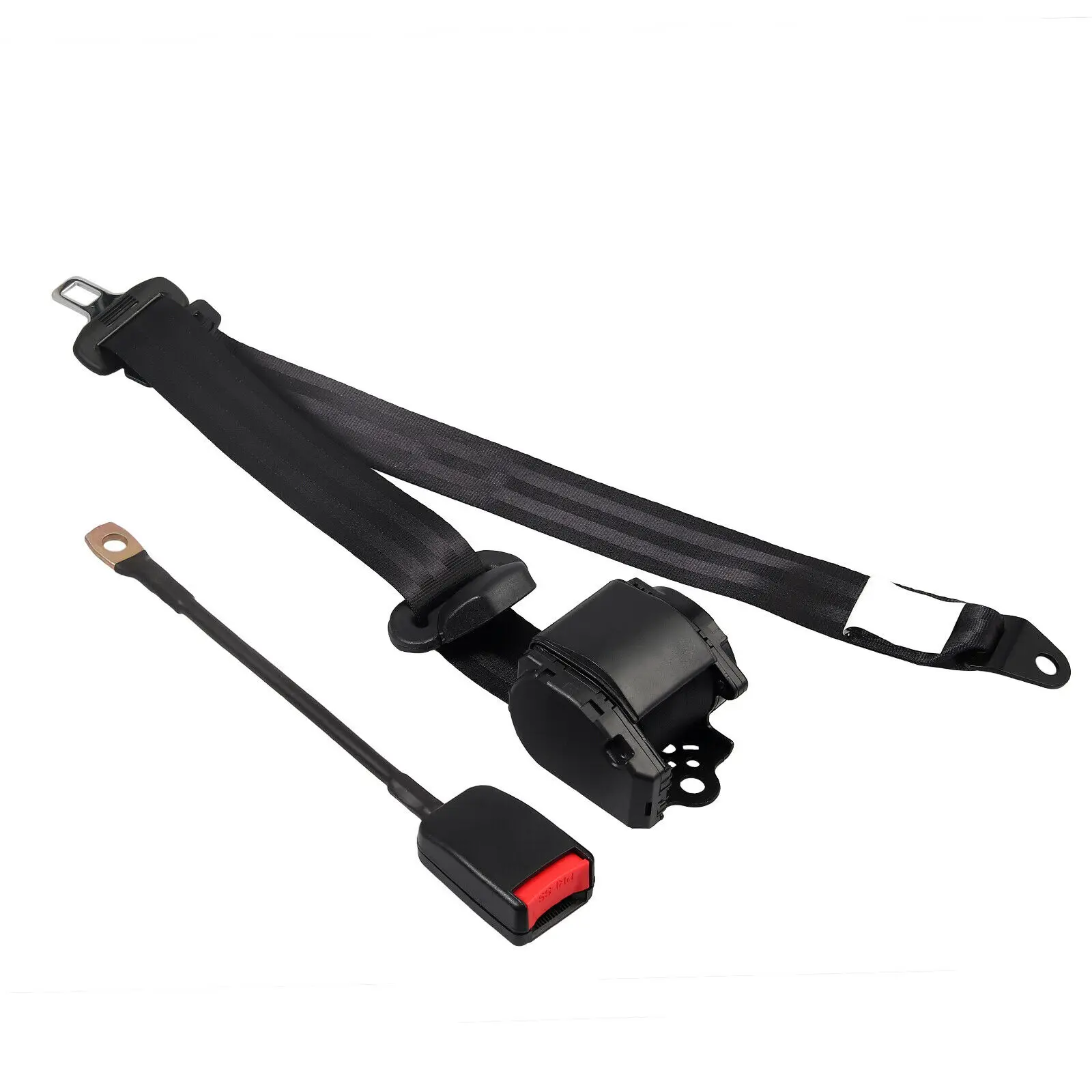 3 Point Universal Safety Belt High Quality Seat Belts With Curved Rigid Buckle With Warning Cable Car Belt Accessories Afarnova