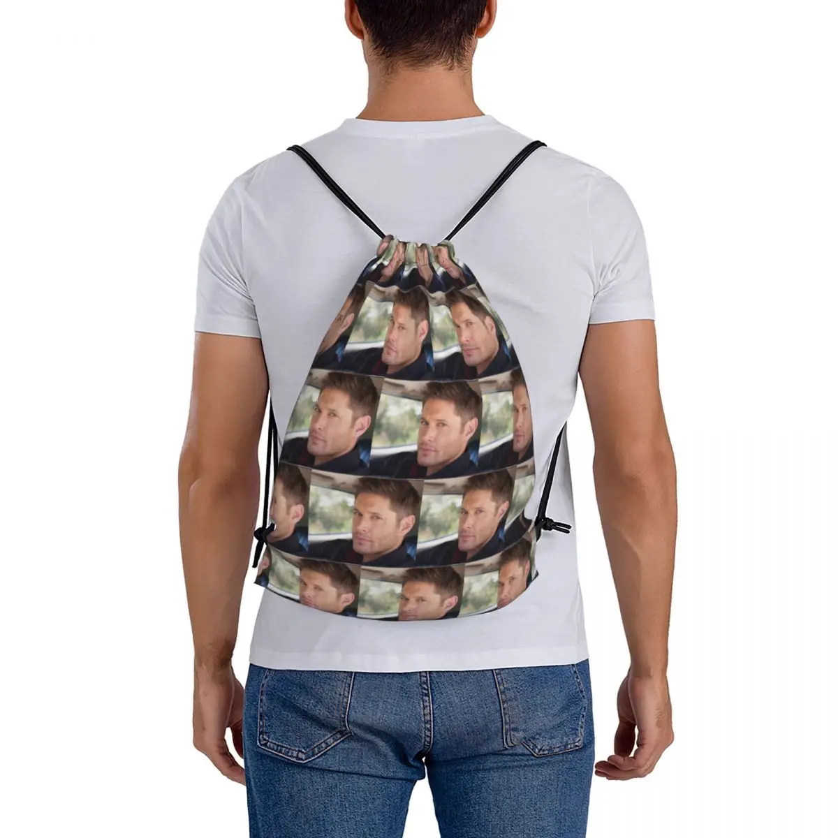 Supernatural Dean Winchester Jensen Ackles Backpacks Multi-function Drawstring Bags Sports Bag Book Bags for Man Woman Students