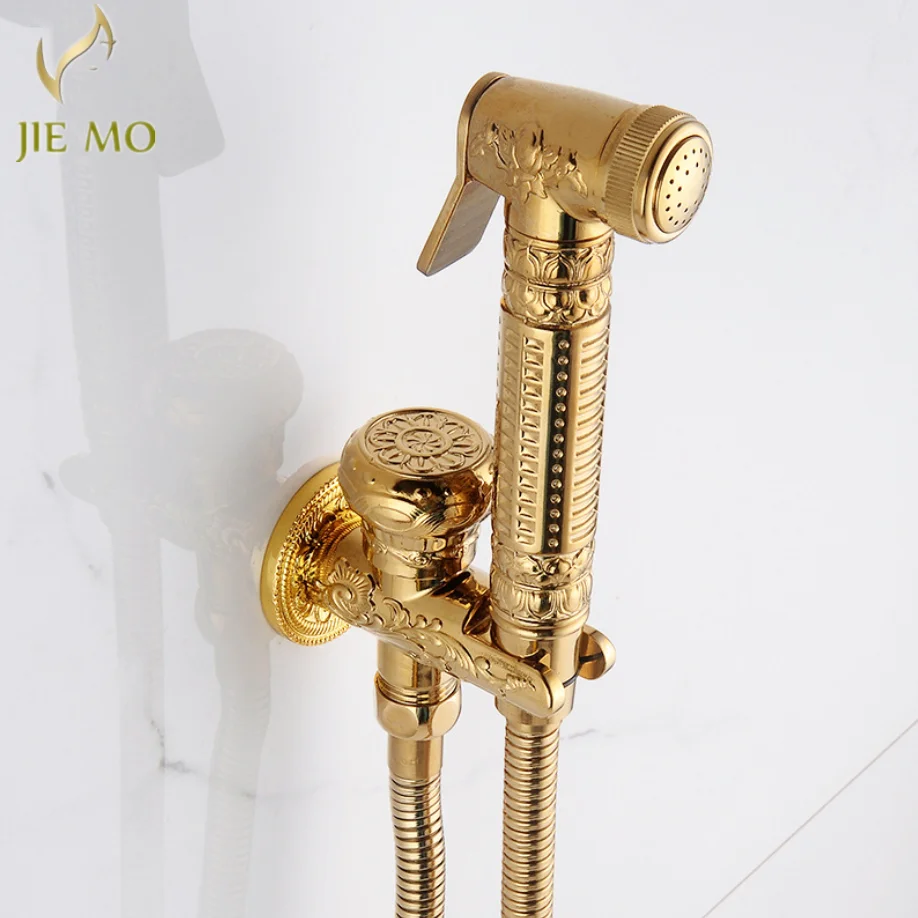 Wall Mounted Bathroom Toilet Spray Gun Antique Brass Women Wash Device Sprayer Faucet