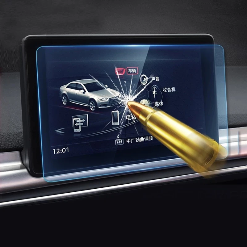 Película protetora da tela da navegação do GPS do carro, vidro moderado, acessórios da tela do instrumento, ajuste para Audi A4, B9, S4, A5, S5, Q5, 2016-2019
