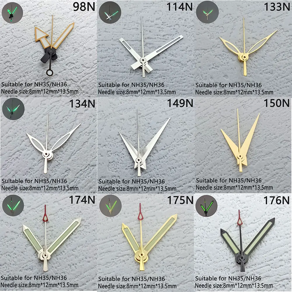 FIT nh34 nh35 nh36 8215 무브먼트 시계 케이스, 글로우 시계 포인터 시계 액세서리 시분침 초침