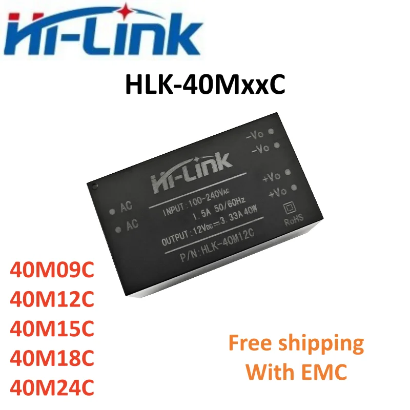

3pcs Hi-Link HLK-40M05/12/15/24C 40W AC-DC Power Module 85-265V Input 5V 12V 15V 24V Output 3000V Isolated Power Supply