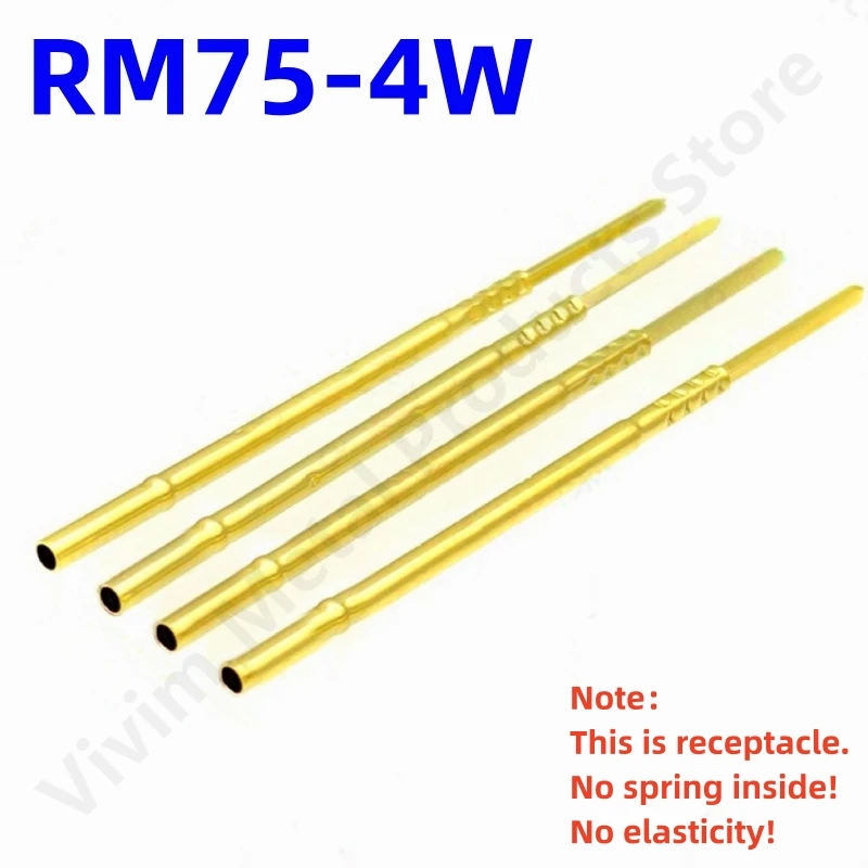 

100PCS RM75-4W Test Pin PM75-B1 Receptacle Brass Tube Needle Sleeve Seat Wire-wrap Probe Sleeve 35.8mm Outer Dia 1.32mm