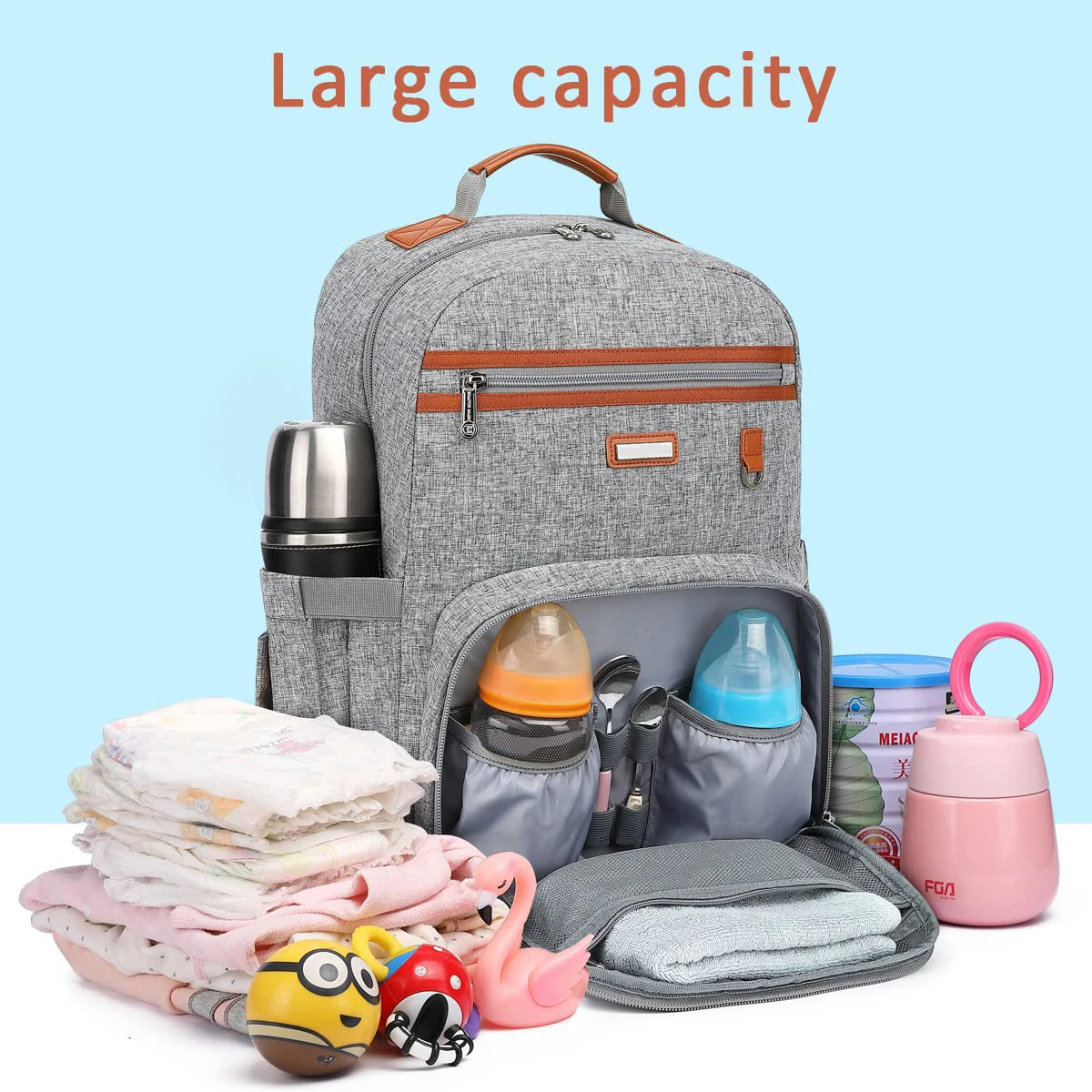 Custom Logo Durable Waterproof Insulated Bag Suitable Baby Backpack Diaper Bag For Travel