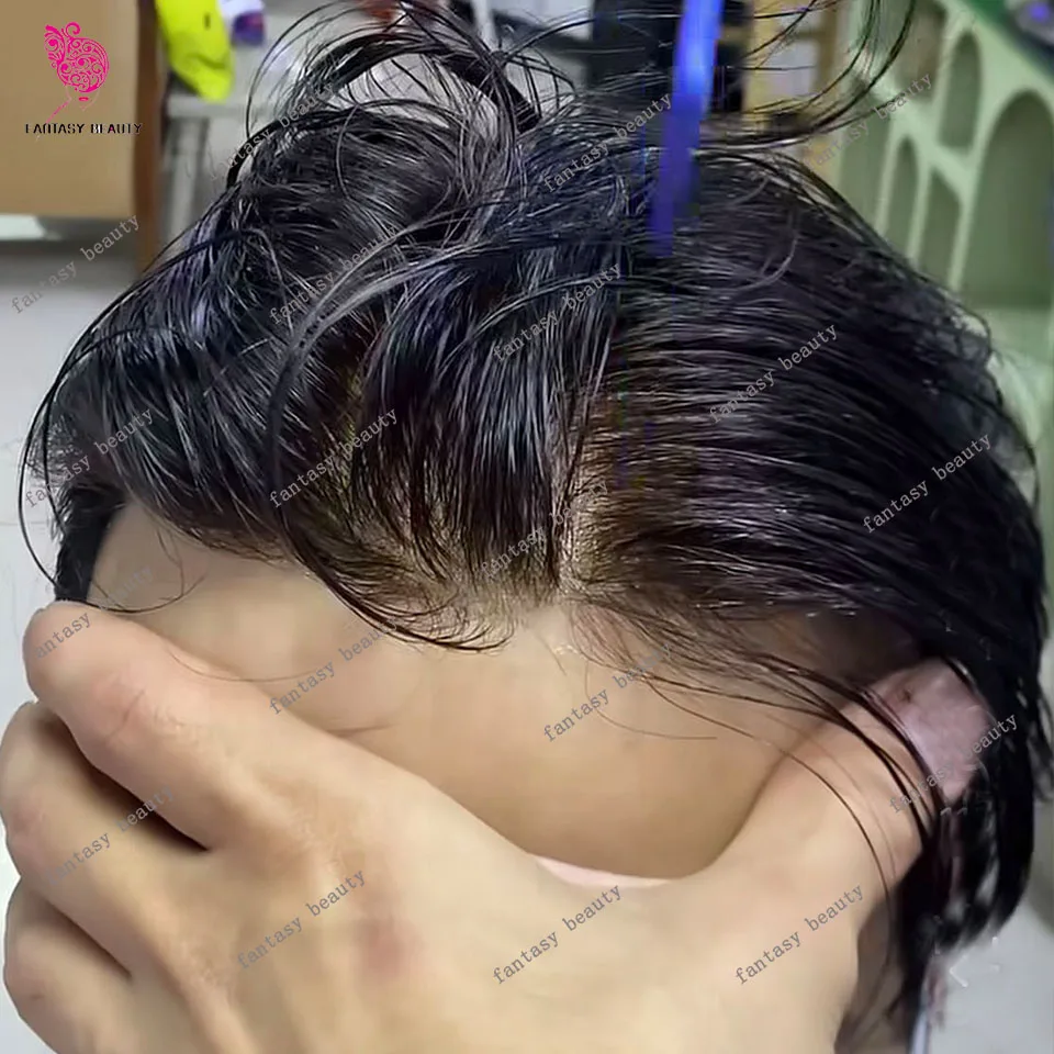 

Необнаружимый # 1b10 Серый Коричневый Блондин Супер Тонкая Микро Кожа 0,02 мм Черный Парик Натуральная Линия Волос Мужской Парик 100% Система Человеческих Волос