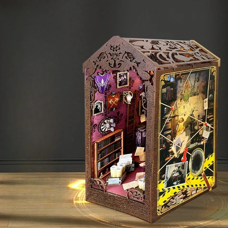 

Creative Small Ornaments Magic Academy Book Stand Wooden Puzzle Handmade Assembly Model Bookshelf Stereoscopic Small Ornaments