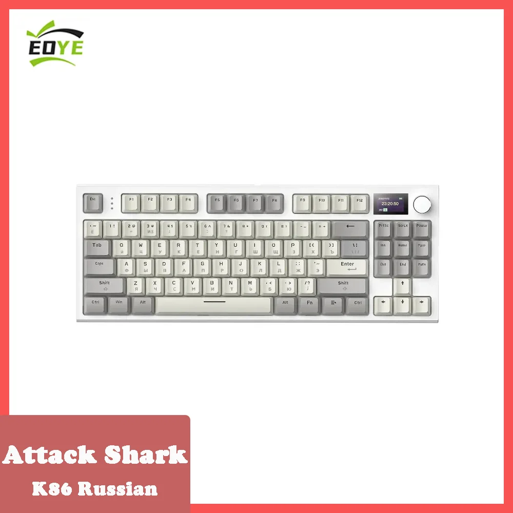 

Attack Shark K86 Tri-mode RGB Hot-swappable Russian Mechanical Keyboard Wireless Bluetooth Gaming Customization 75% Layout