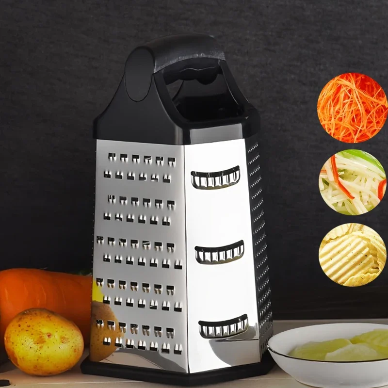 

Stainless Steel Vegetables Box Grater Potato Grater Ginger Mesher Carrot Slicer Cutter Kitchen Manual Food Shredder With 6 Sides