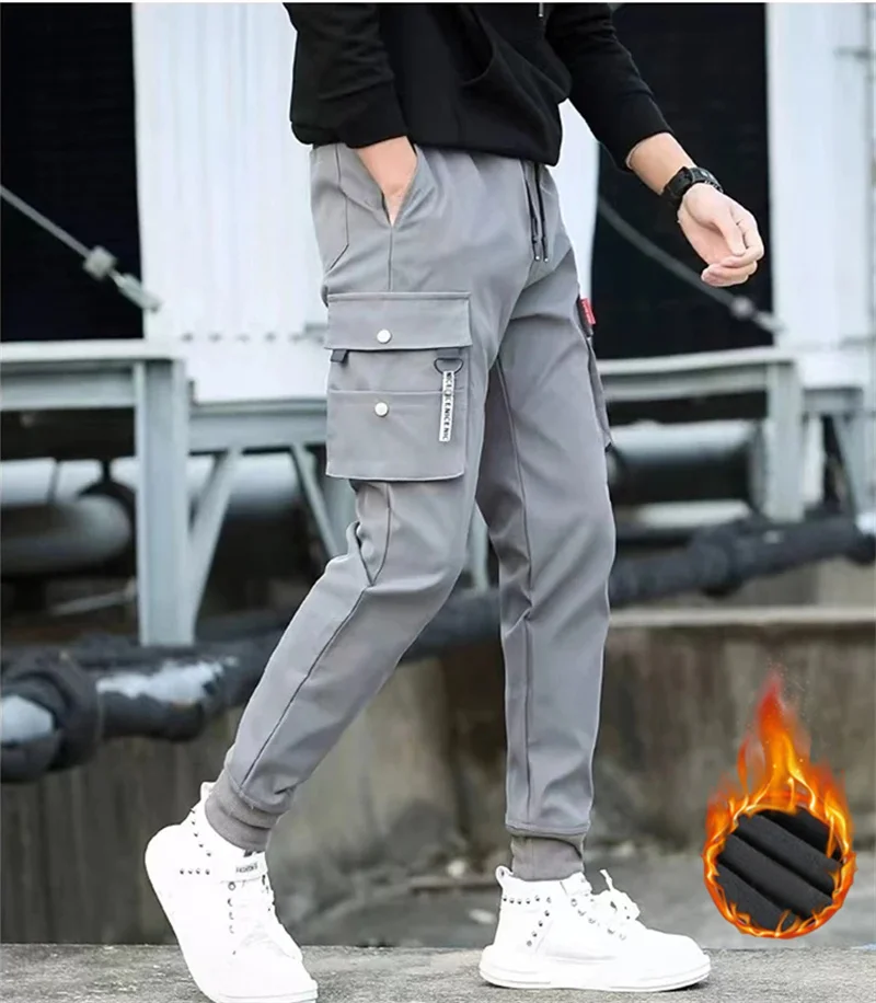 Pantaloni alla caviglia da uomo per l'autunno e l'inverno, con un senso di drappeggio e trascinamento del pavimento, pantaloni casual high street, versione coreana