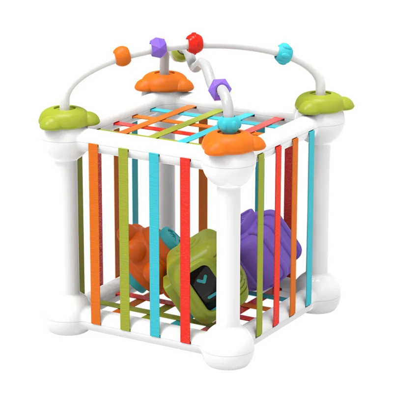 Rainbow fun educational toys, suitable for infants and children aged 2 to 4 - piercing beads, stacking and building blocks