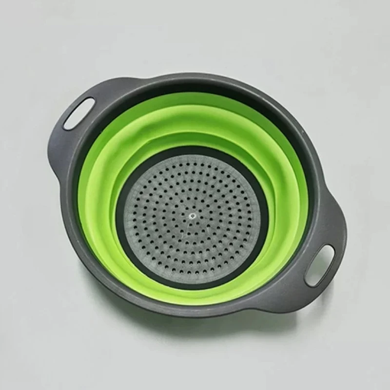 

Drain Basket Multifunctional Foldable Retractable Kitchen Vegetable Water Filter Basket Round Fruit Direct Sales Storage Plate