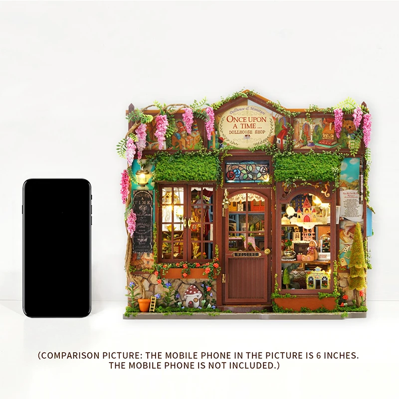 DIY 나무 인형 집 원더하우스 카사 피규어 미니어처 북엔드 조립된 주택 친구 생일 선물 홈 데코 공예품