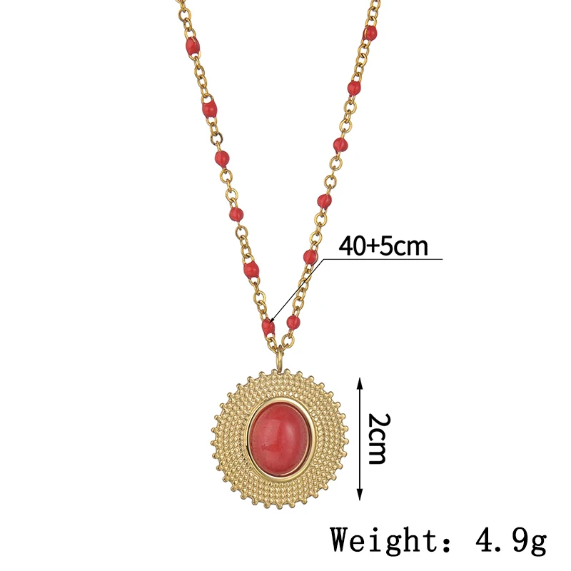 Fashion Bohemia Stainless Steel Colorful Chain Necklaces for Women Gold Plated Pendant Necklace Jewelry Birthday Gift Wholesale