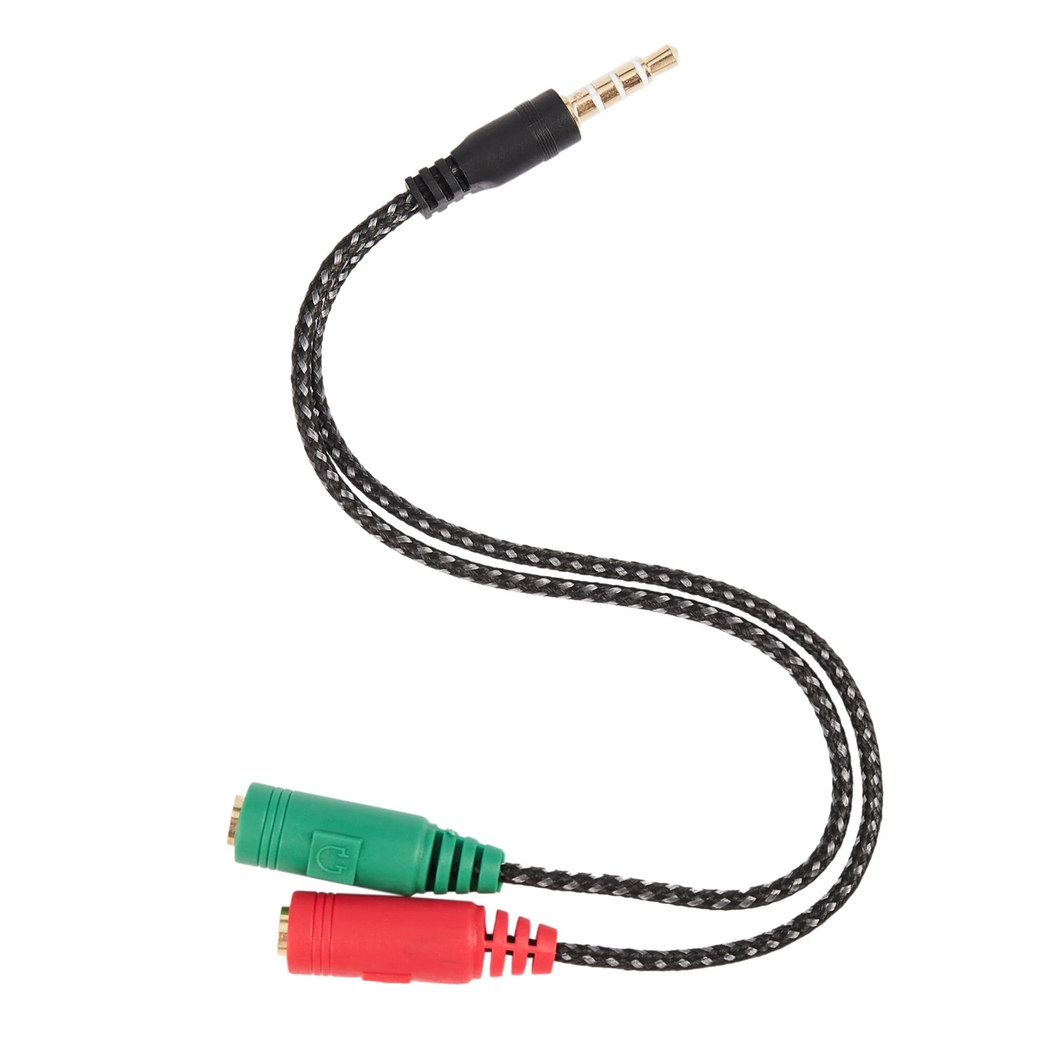 1 Pcs Cable Adapter 2 In 1 Splitter 4 Pole 3.5mm Audio Earphone Headset to 2 Female Jack Headphone Mic Audio Cable 3 pole for PC