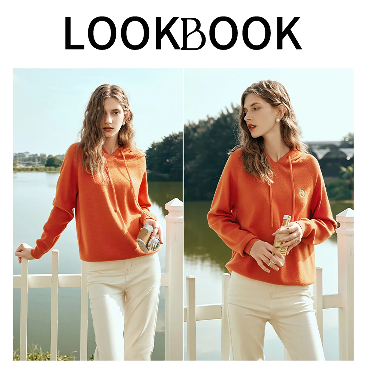 OLrain-suéter con capucha para mujer, Jersey de punto bordado con rana pequeña, Tops ajustados lisos para jóvenes, Otoño 2025, O24CZ86235