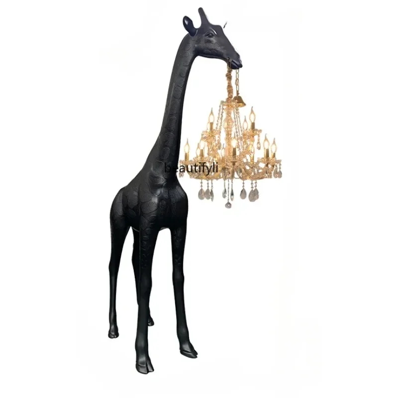 

Giraffe Floor Ornaments Luminous Nordic Creative GRP Sculpture Simple and Light Luxury High-End Decoration