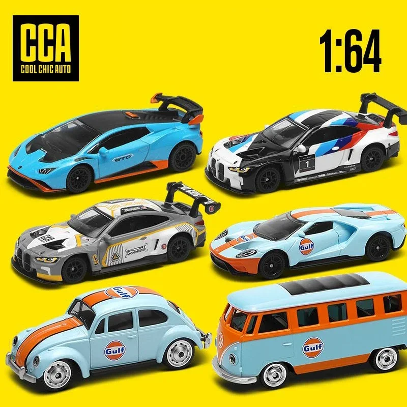 CCA MSZ-Collection de modèles de voitures moulées sous pression, Volkswagen Beetle Ford BMW Lamborghini, Alliage classique, Peinture du golfe, Cadeau, 1:64