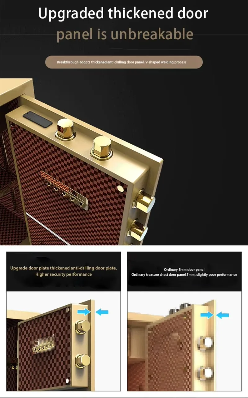 صندوق أمان بطول 1.8 متر وبابين، خزانة تخزين آمنة بكلمة مرور إلكترونية متينة وآمنة من الفولاذ #5