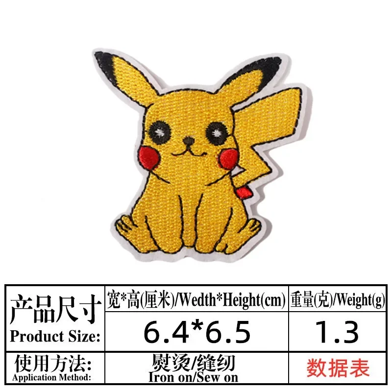 Pokemon Anime Patches on Clothes DIY Cartoon Embroidery Patch Sewing Thermal Stickers on Jackets Pants Bag Accessories Decor