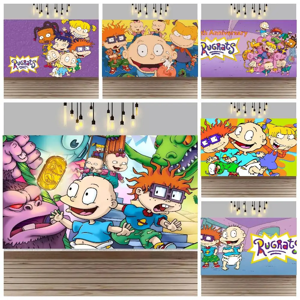 

Cartoon R-RUGRAT fun Photography Backdrops Child Christmas Fireplace Decoration Background for Photo Studio