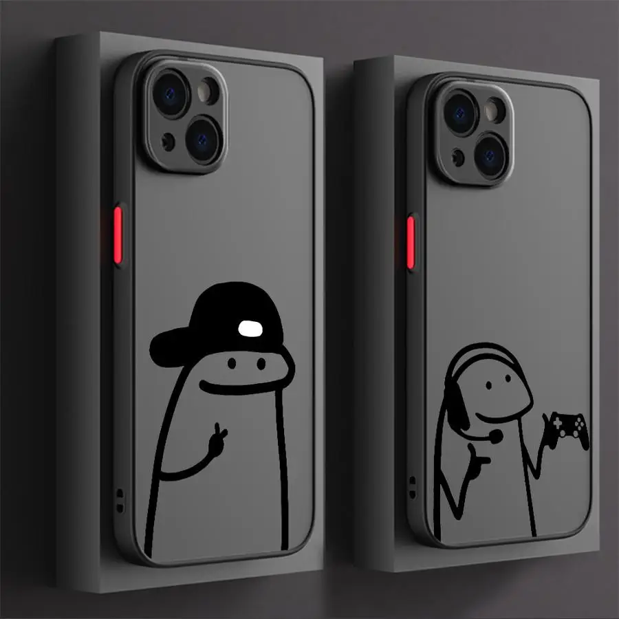 Lustige Matchstick-Männer-Handyhülle für iPhone 17, 16, 15, 11, 12, 14, 13 Pro Max, Mini X XS XR 7 8 Plus SE 16E, luftstoßfeste, matte Abdeckung