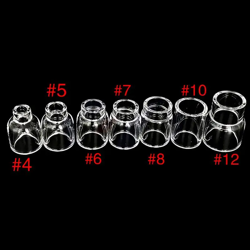 TIG Welding Torch Stubby Gas Lens #4 #5 #6 #7 #8 #10 #12: 2PCS Glass Set WP17 WP18 WP26 Easy Assemble