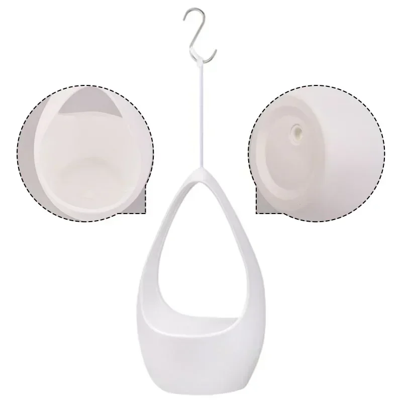 

Круглая пластиковая утолщенная подвесная корзина, цветочный горшок, белый сад, домашние цветочные горшки и аксессуары для цветов