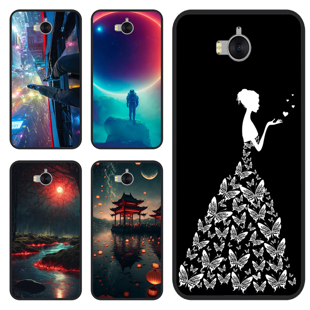 Чехол для Huawei Y5 2017, мягкий силиконовый чехол для телефона huawei Y6 2017, чехол-бампер для Huawei Y5 Y6 2017, искусственная кожа, чехол