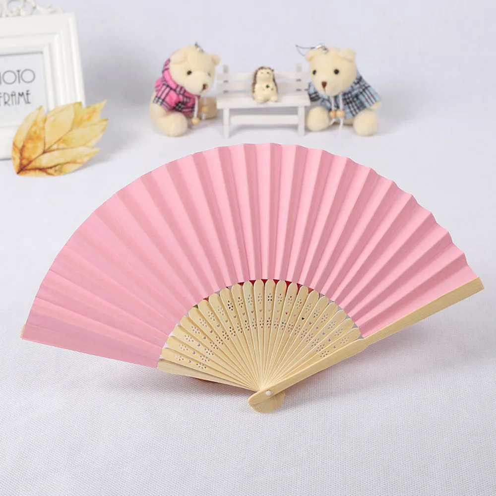 Solid Fan Folding Folding Party Wedding Hand Dance Held Silk Pattern Color Tools & Home 31st Birthday Decorations for Women