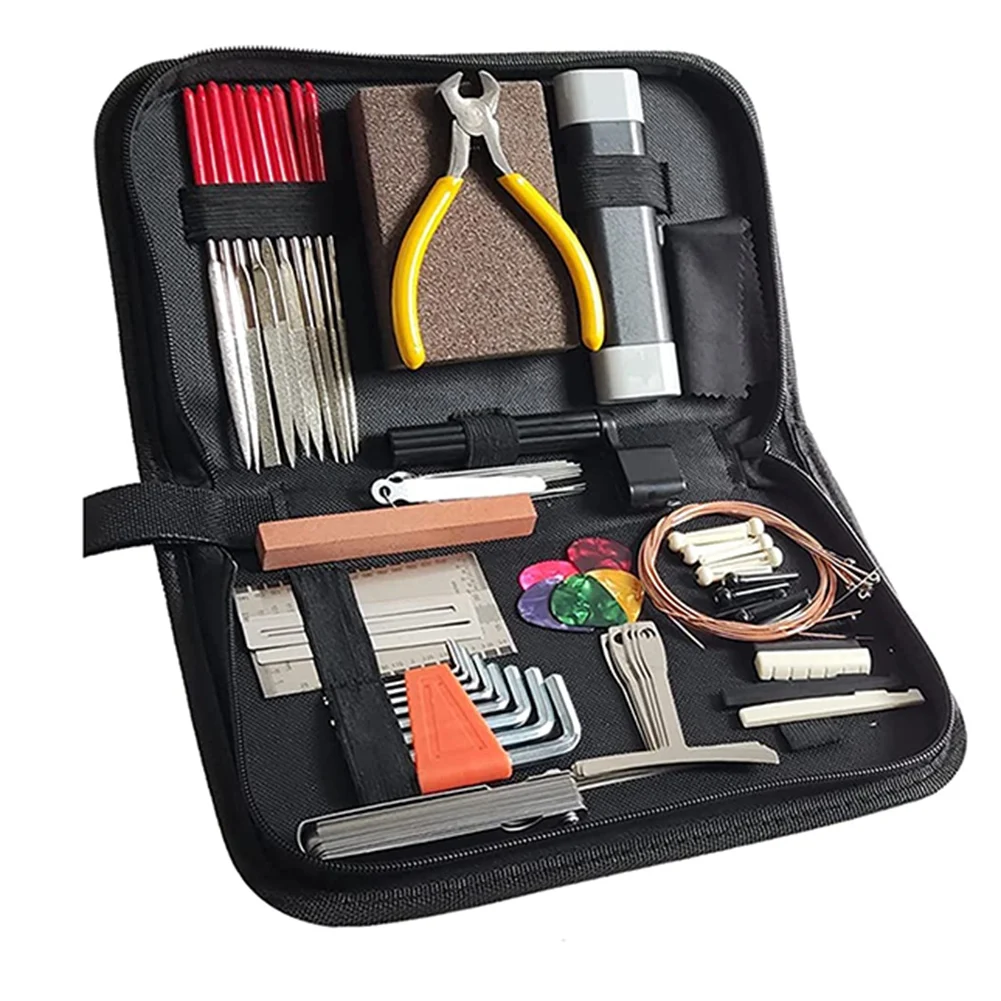 67PCS Guitar Tool Kit for Set Up,Intonation Adjustment and Repair, Guitar Maintenance Kit for Guitar Bass and Ukulele