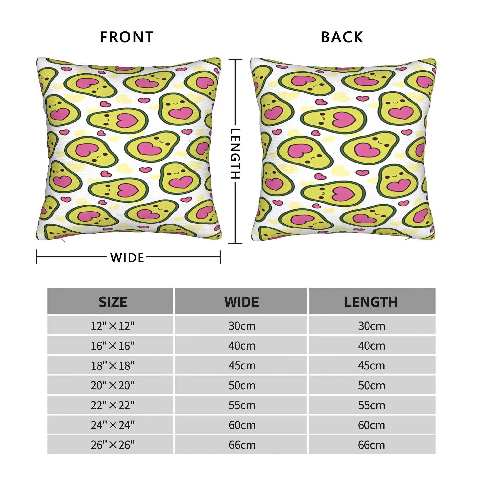 Cute Avocado Heart Pillow Case  Soft Pillow Cover For Wedding Party Home Decor Morden Cushion Cover