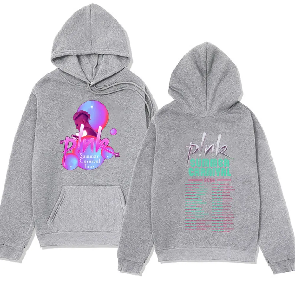 P! Nk Pink Summer Carnival 2024 Festival World Tour Hoodie Men Women Oversized Streetwear Sweatshirts Top Autumn Fleece Pullover