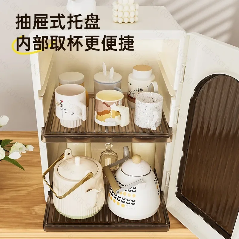 Multi Layer Cup Storage Rack Large Capacity Dustproof Cup Holder for Water Wine Tea Cups Kitchen Countertop Organizer