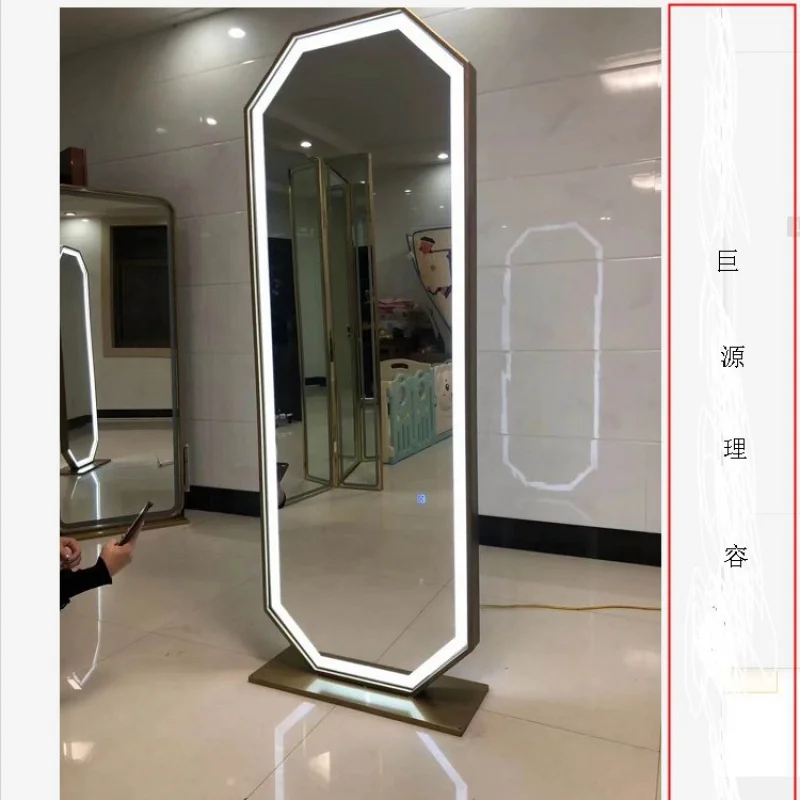 Hairdressing Shop Online Red Light Single sided Hair Dressing Mirror Barber Shop Double sided Hair Dressing Mirror Table Single