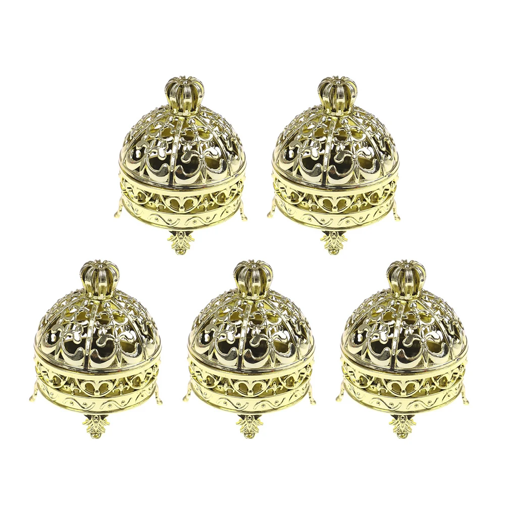 

5pcs Crown Design Candy Boxes Round Plastic for Candies Snacks Gifts Wedding Birthday Party Favor Packaging Container
