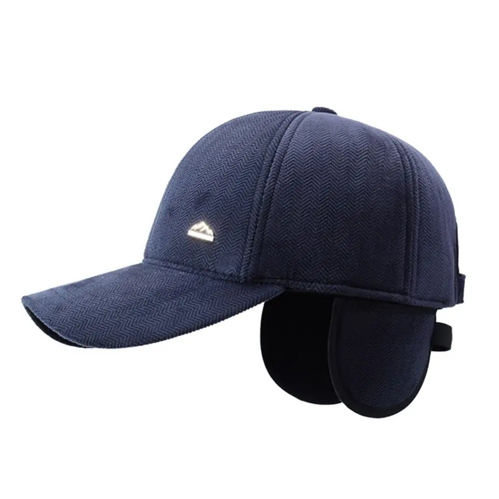 

Outdoor With Earflaps Men Winter Hat Windproof Ear Protection Trucker Hat Casual Warm Bomber Hats for Men