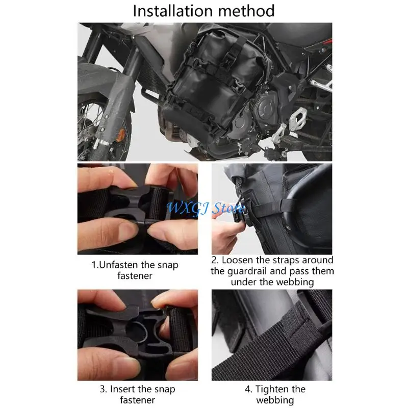 

37JE Easy Installation Waterproof Motorcycle Bumper Bag 8L Dirt Resistant for Riding