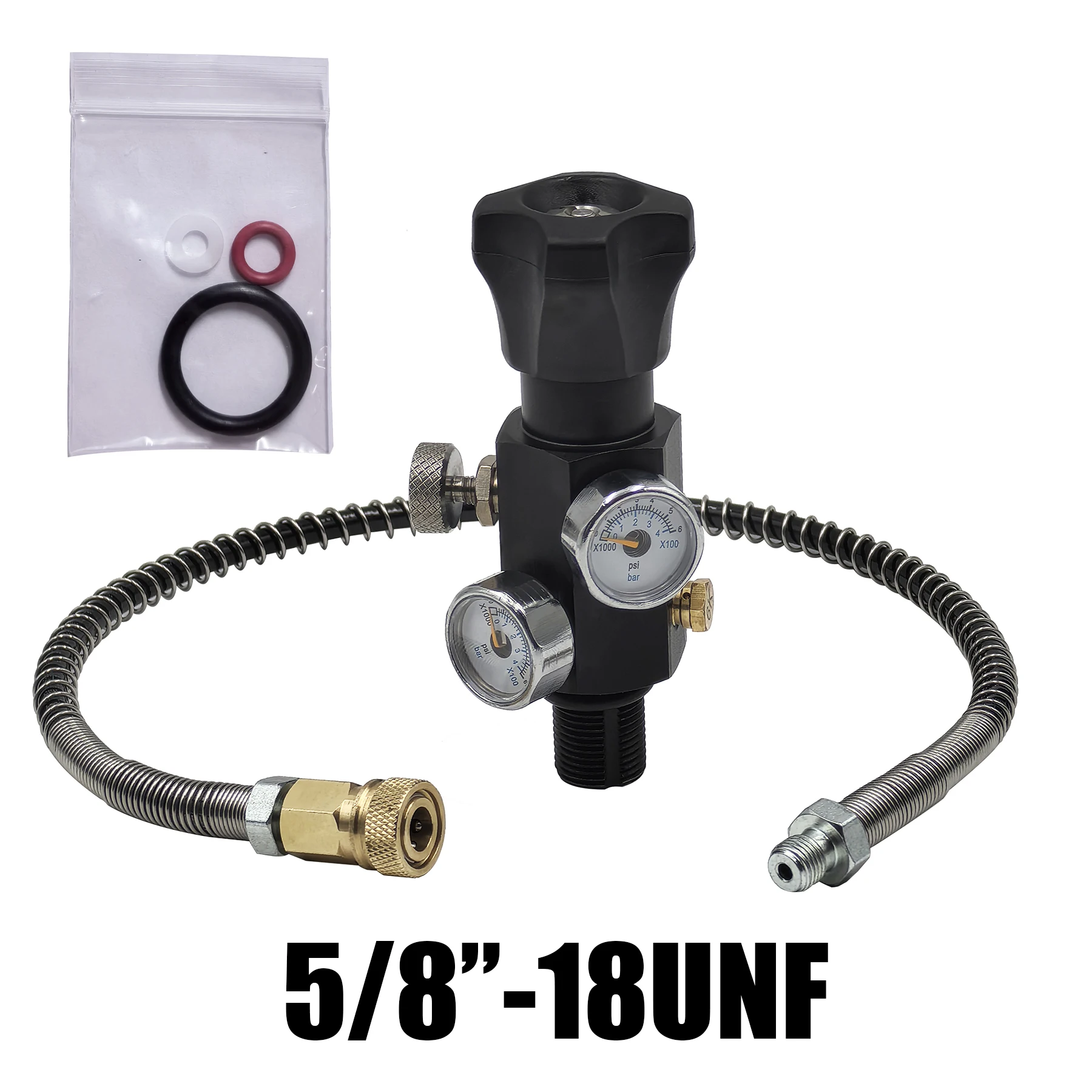 Vanne de charge pour station de remplissage sous-marine, tuyau précieux à air comprimé HPA, 20 po, jauge Touriste M18x1.5, 5/8 "-18UNF, 4500Psi, 300Bar