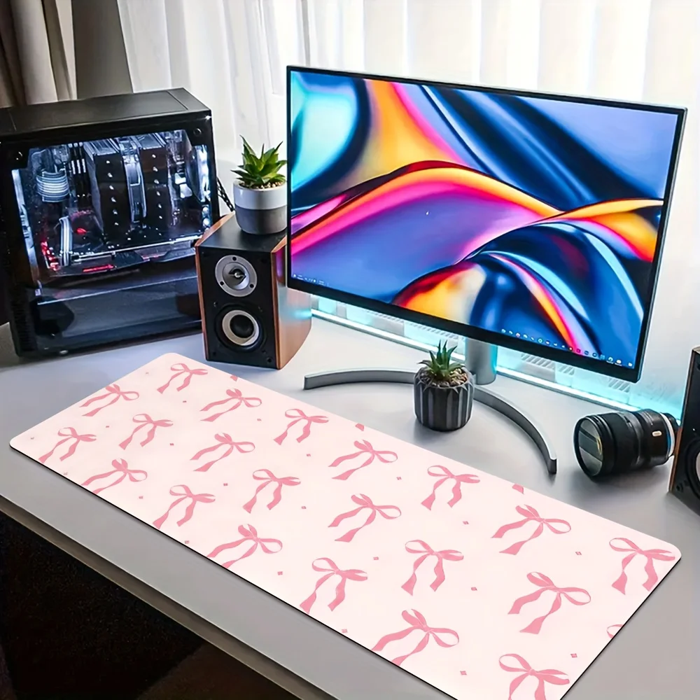 mouse-pad-gamer-xxl-rosa-com-laco-e-estrelas-tapete-de-mesa-em-borracha-natural-antiderrapante