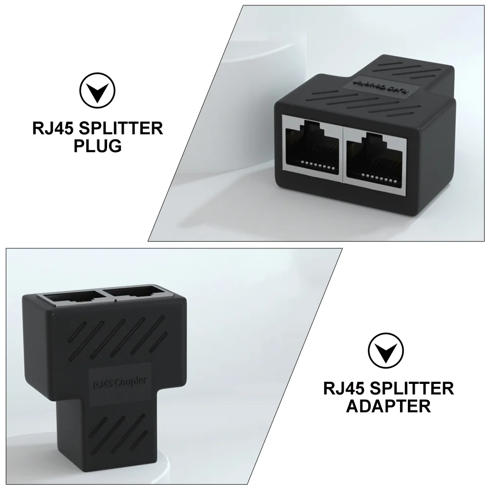 

5pcs Splitter Connector 1 To 2 Port Ethernet Plug Female Socket Adapter Network Coupler For Home Office Short Cable Fix