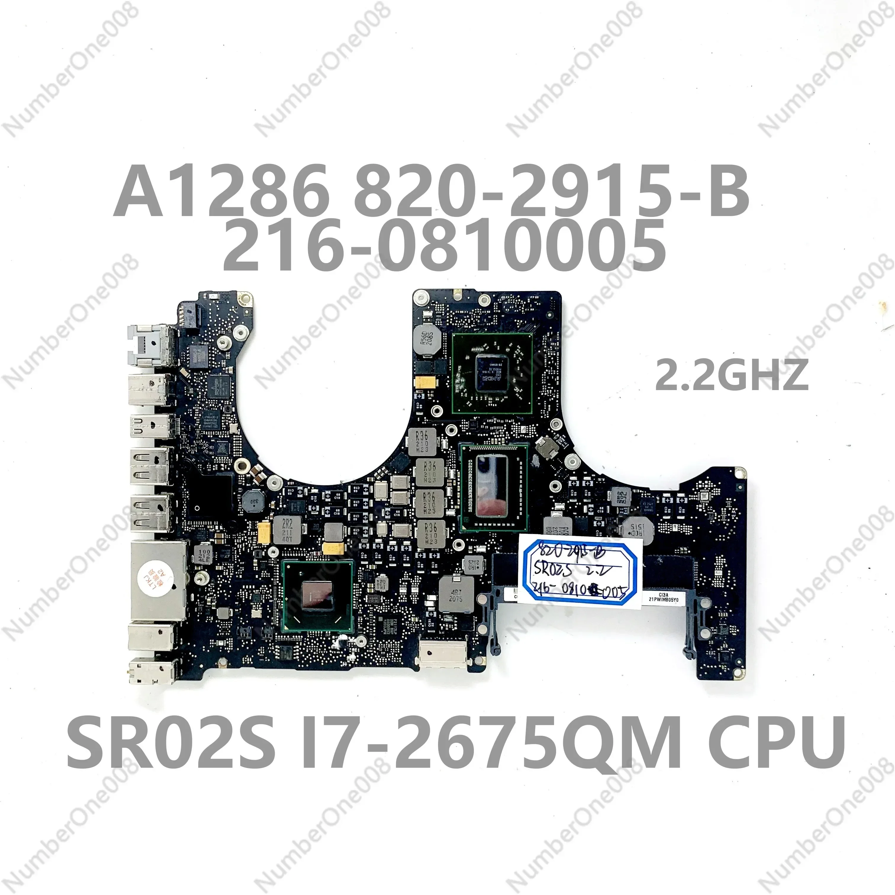 820-2915-B 2.2Ghz For APPLE Macbook A1286 Motherboard 216-0810005 With SR02S I7-2675QM CPU SLJ4P HM65 100% Full Tested OK