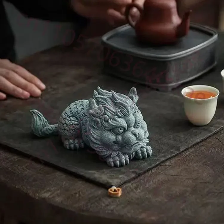 Kirin Fish Tank Landscape Decoration Tea Favorite Ornaments Collection Crafts
